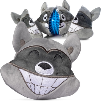 Dog Toys for Aggressive Chewers (3in1) - Squeaky Dog Toys Interactive - Dog Toys for Medium Dogs, Large & Small Breeds - Puppy Teething Chew Dog Toy - Juguetes Perros - Grey