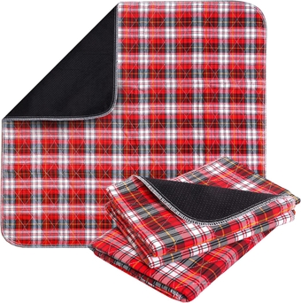 Incontinence Pads for Women and Men – Incontinence Bed Pads – Washable and Reusable Bedwetting Waterproof Mattress Protector – Non-Slip Bed Pads for Incontinence Adults (Red Plaid, 2 Pack - 36"X34")